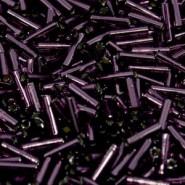 Miyuki Bugle 6mm Beads - Silverlined dark amethyst BGL2-13